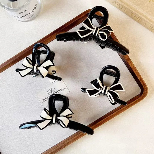 1PC/2PCS Elegant Bowknot Acetate Hair Clip, Light Luxury High-End Sense, Stylish Shark Clip for the Back of the Head