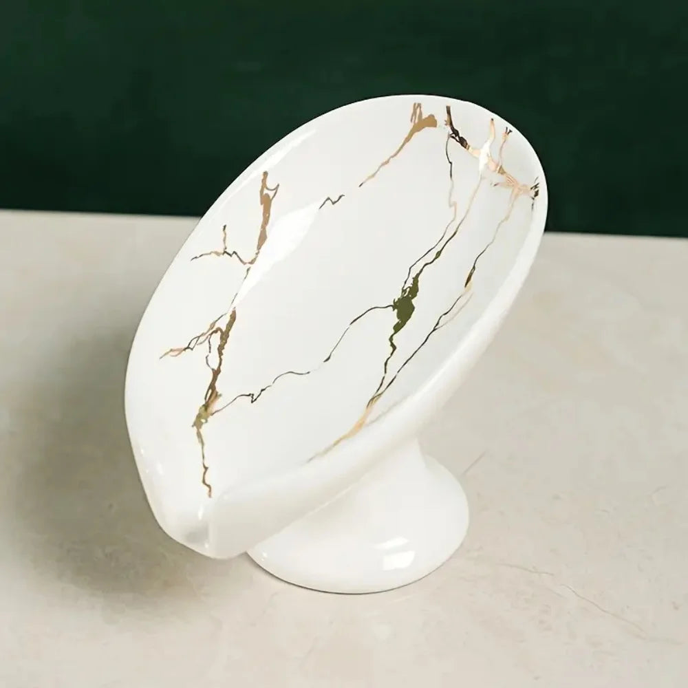 New 1 ceramic Leay shower soap holder, bathroom and kitchen supplies shape box, drain hole tray, storage board