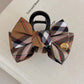 Classic British-Style Fabric Hair Clip with Vintage Plaid Bow Luxury Shark Clip Hair Accessory for Updos