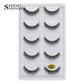 3D Faux Mink Lashes X05 Fluffy Wispy False Eyelashes 5Pairs Reusable Soft Volume Eyelashes Natural Look for Daily & Party Makeup