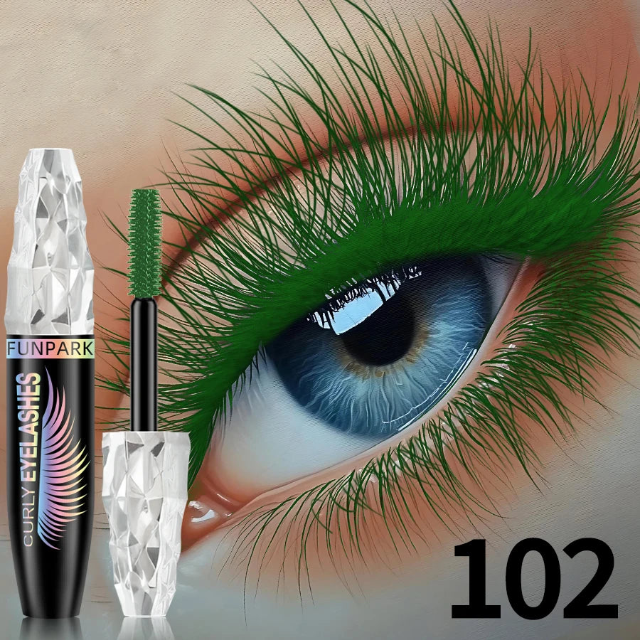 9 Colors 5D Mascara with Big Eyes,Strong Waterproof Thickening Lengthening Curling Liquid Fiber Mascara Eyelash Extension Makeup