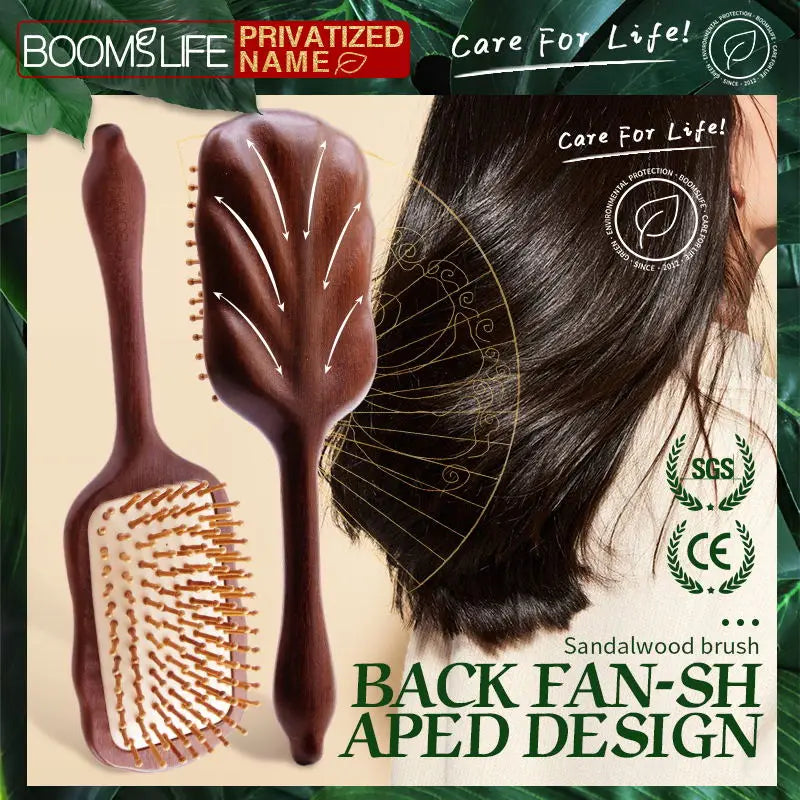Detangling Hair Brush Women Custom Name Sandalwood HairBrush Wide Tooth Paddle Hairbrush Wood Comb for Hair Massage Scalp Brush