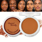 Wheat Bronzing Powder for Dark Skin, Matte Finish, Sweatproof & Oil Dark Foundation Concealer, Powder Puff And Mirror