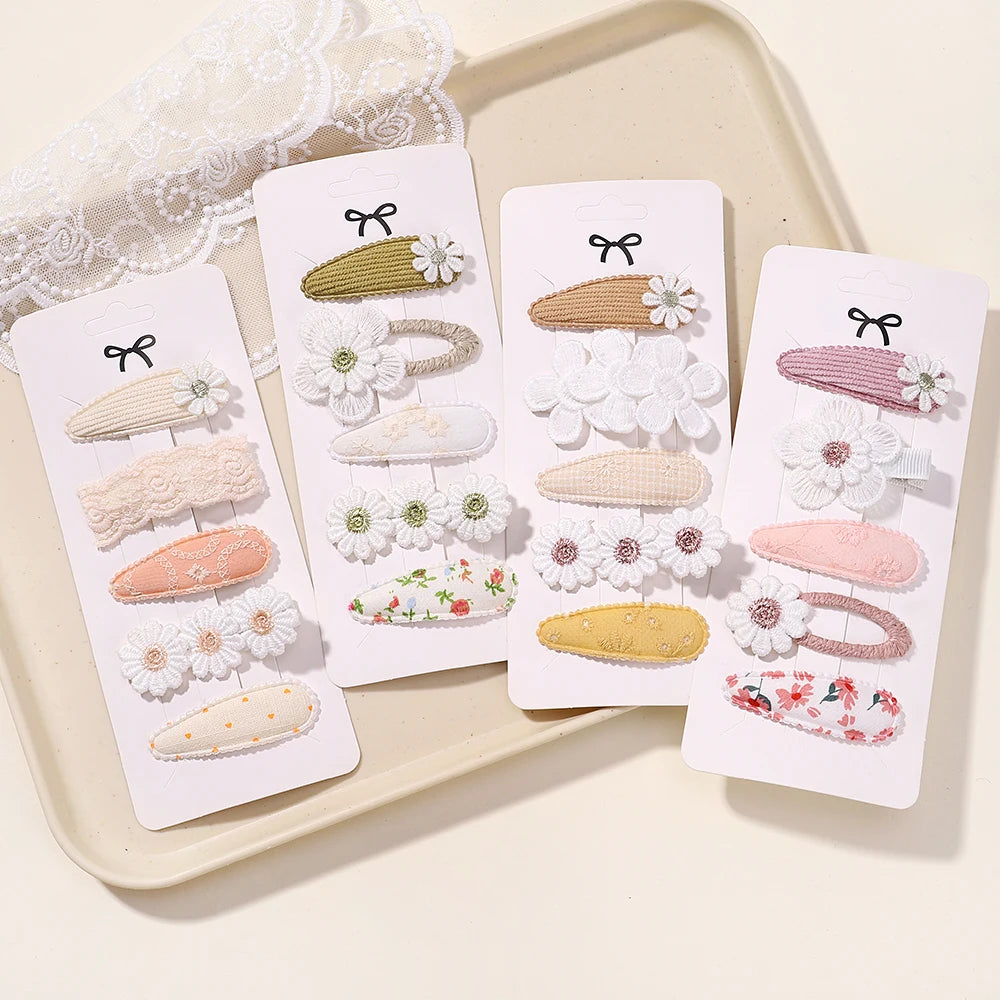 5Pcs BB Clips Set Toddler Baby Girls Hair Clips Children Barrettes Ins Sweet Daisy Hair Accessories