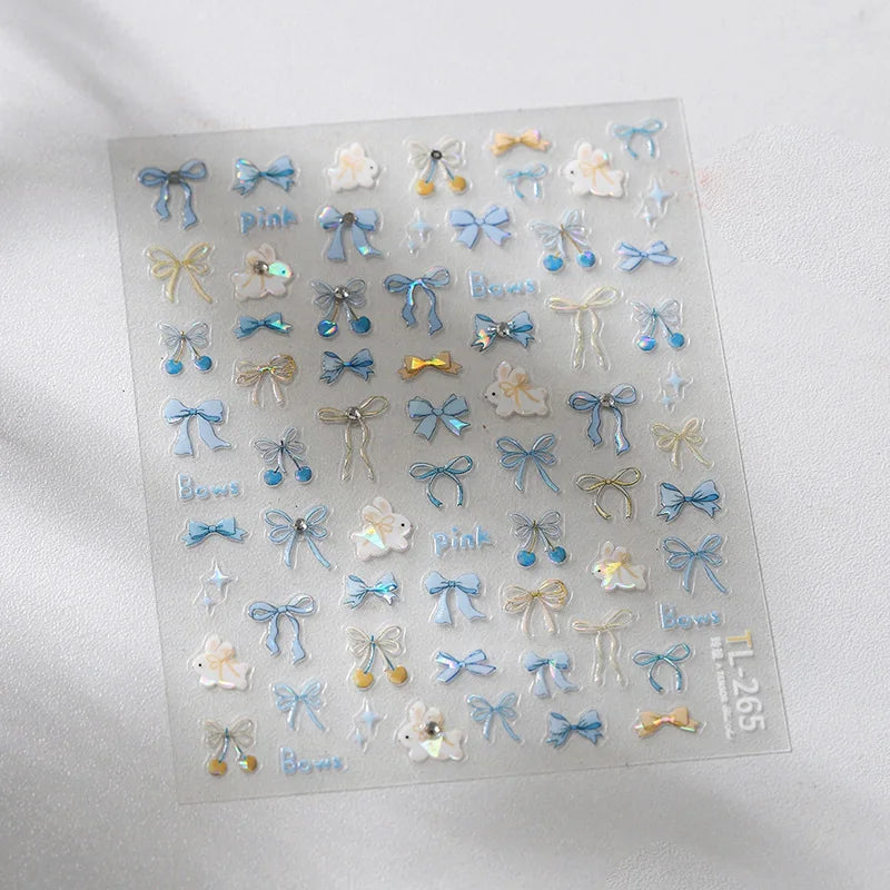 Golden Thread Butterfly Jelly Series Nail Art Stickers High Quality New Bronzing DIY Manicure Decal Decoration