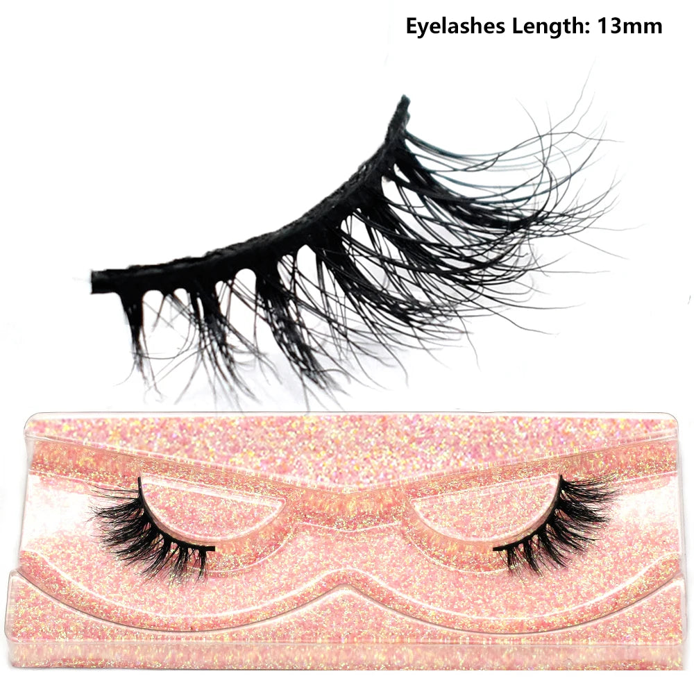 Half Eye Lashes Natural 3D Mink Short False Eyelashes Fluffy Wispy Cross Strip Fake Lashes Soft Half Eyelashes Extension Makeup