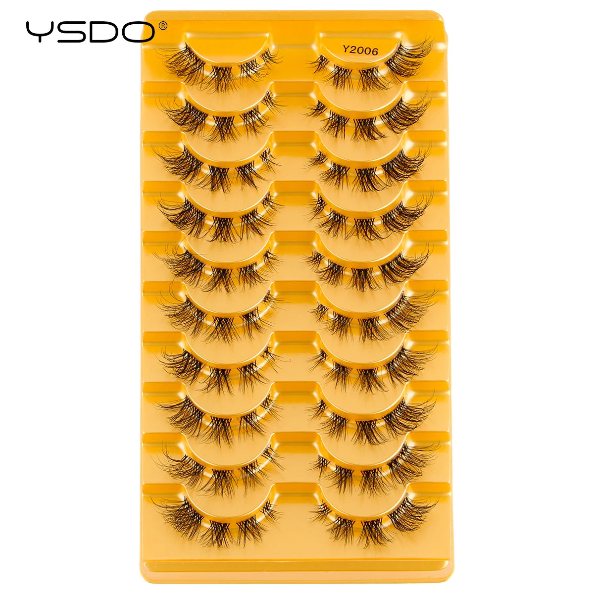 YSDO Natural Mink Eyelashes 3/6/10 Pairs Wispy Faux 3D Mink Lashes Short Fluffy Half False Eyelash Makeup Tools Cat Eye Lashes