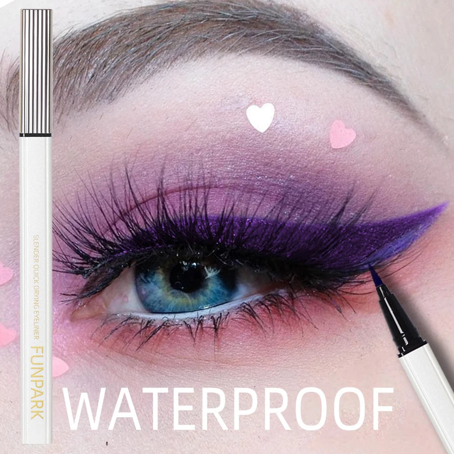 1PC New Purple Fine Liquid Eyeliner Long Lasting Eye Pen Waterproof Quick-drying Korean Makeup Products Beauty Matte Eye Pen