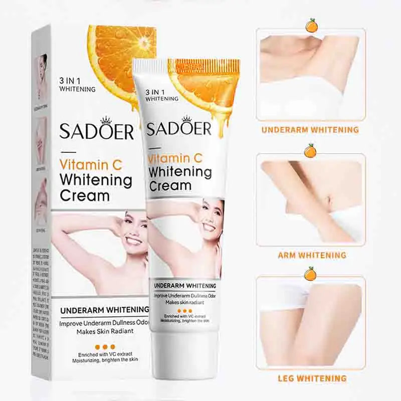 SADOER Vitamin C Whitening Cream Body Armpit Nourishing Anti-aging Smooth Moisturizing Body Lotion Exfoliating Creams Skin Care