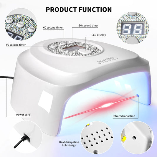 Nail UV/LED Dryer Lamp with 24 LEDS Quick Drying Nails Light Have 3 Timer Modes LCD Display for Manicure Salon Acrylic Gel Tools