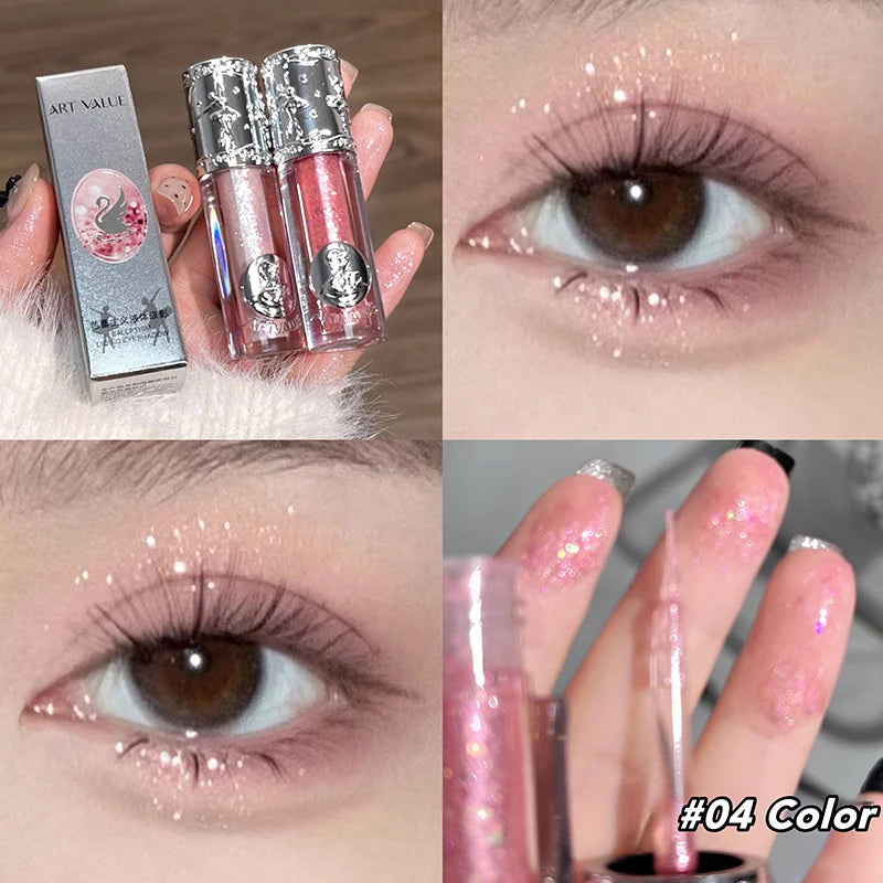 Liquid Eyeshadow Pearlescent Shimmer Silkworm Glitter Eyes Korean Makeup Fine Sparkling Eye Shadow Eyeliner Highlighter Cosmetic