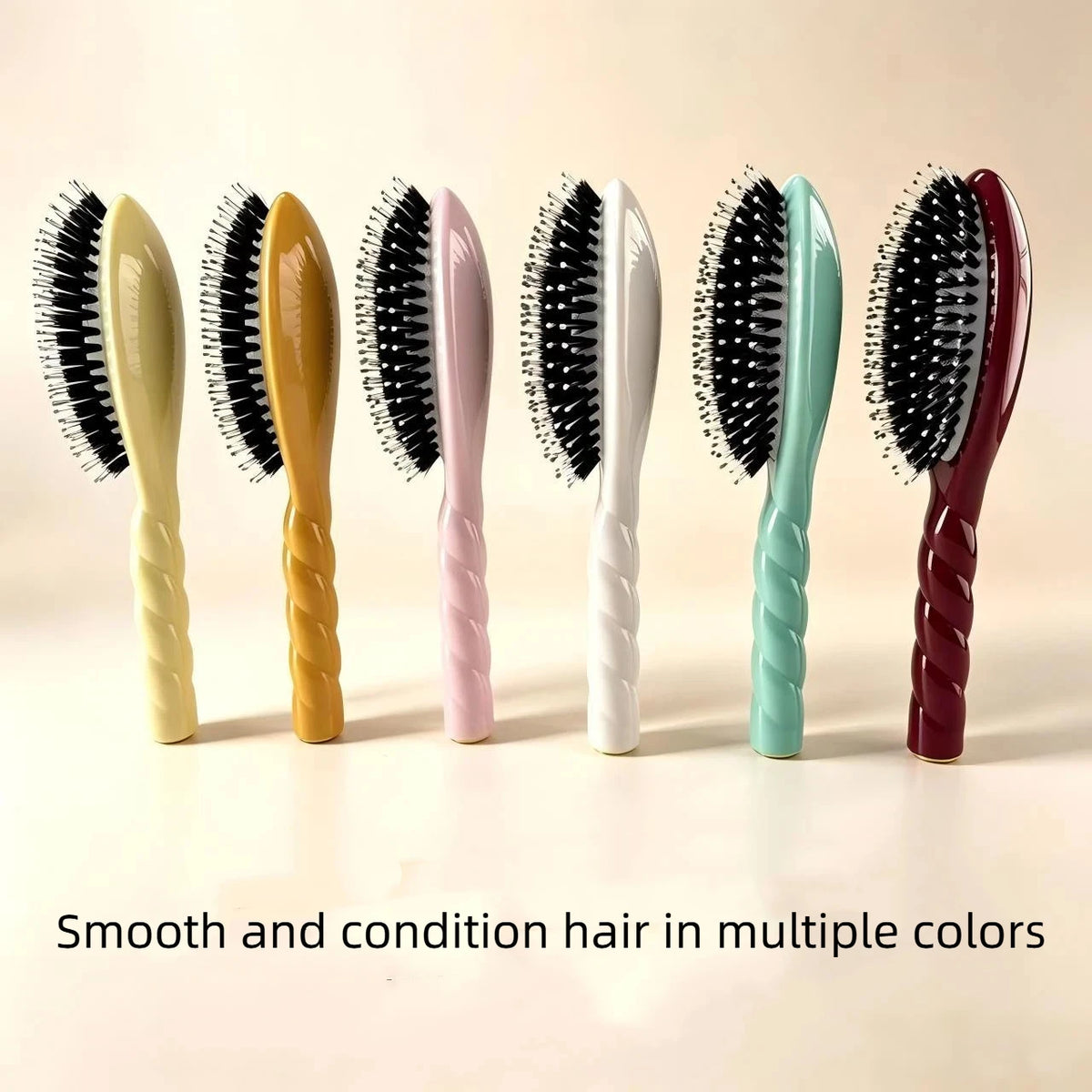 Fried Dough Twists Boar Bristle Hair Brush Scalp Massage Comb Professional Salon Grade Detangling Hairbrush 1Pcs