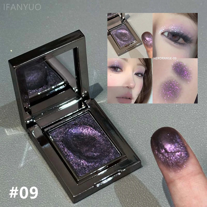 Diamond Monochrome Highlighter Eyeshadow Palette Chameleon Metallic Green Brighten Eye Shadow Fine Flash Eye Makeup Cosmetic
