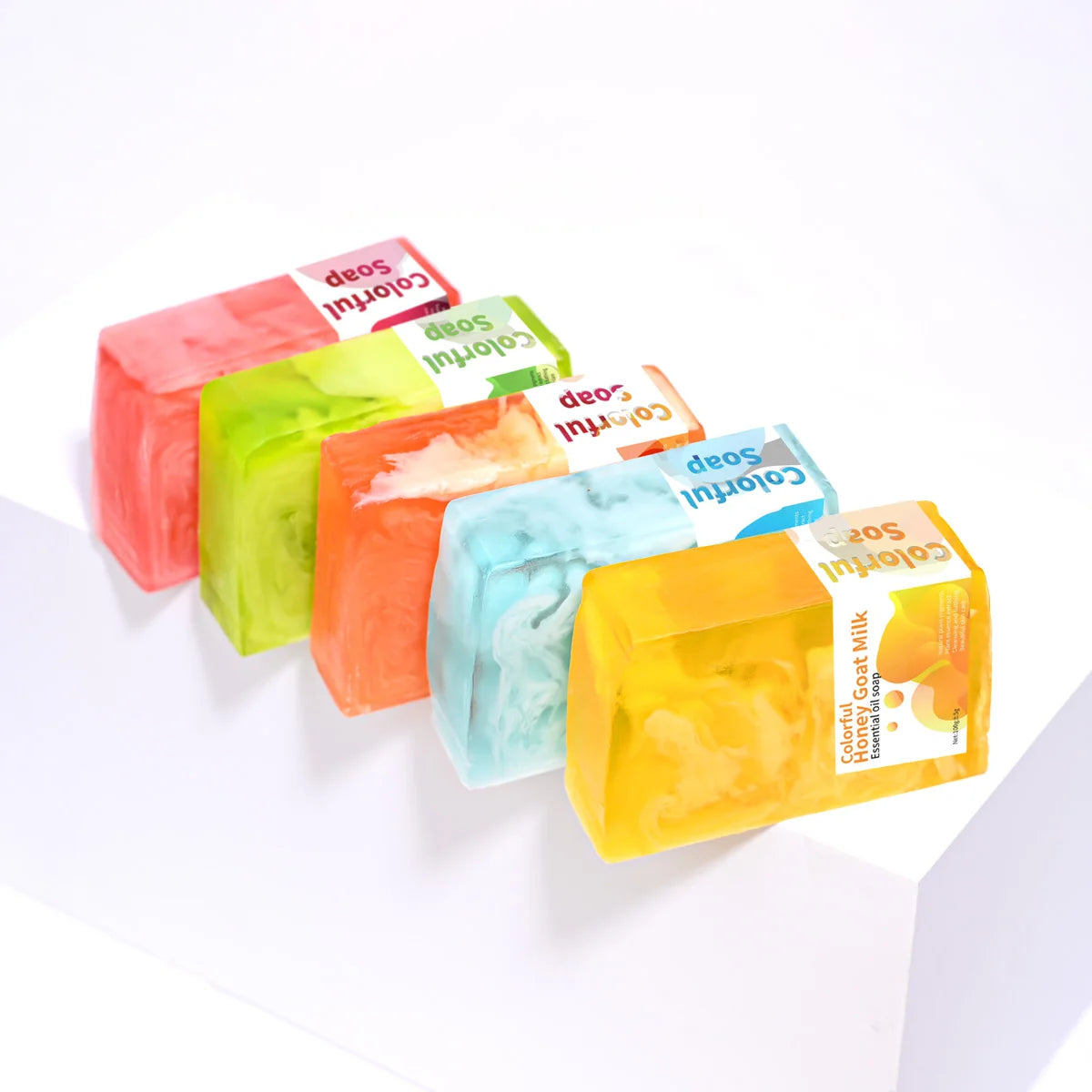 Colorful Honey Goat Milk Moisturizing Soap Natural Honey Essence Nourishes Skin Pure Natural Goat Milk Whitening Cleaning Soap