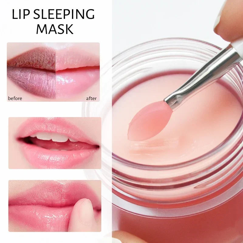 Korea lips care lip sleep mask night sleep hydrated maintenance lip balm pink lips whitening cream nourish protect cherry 3g