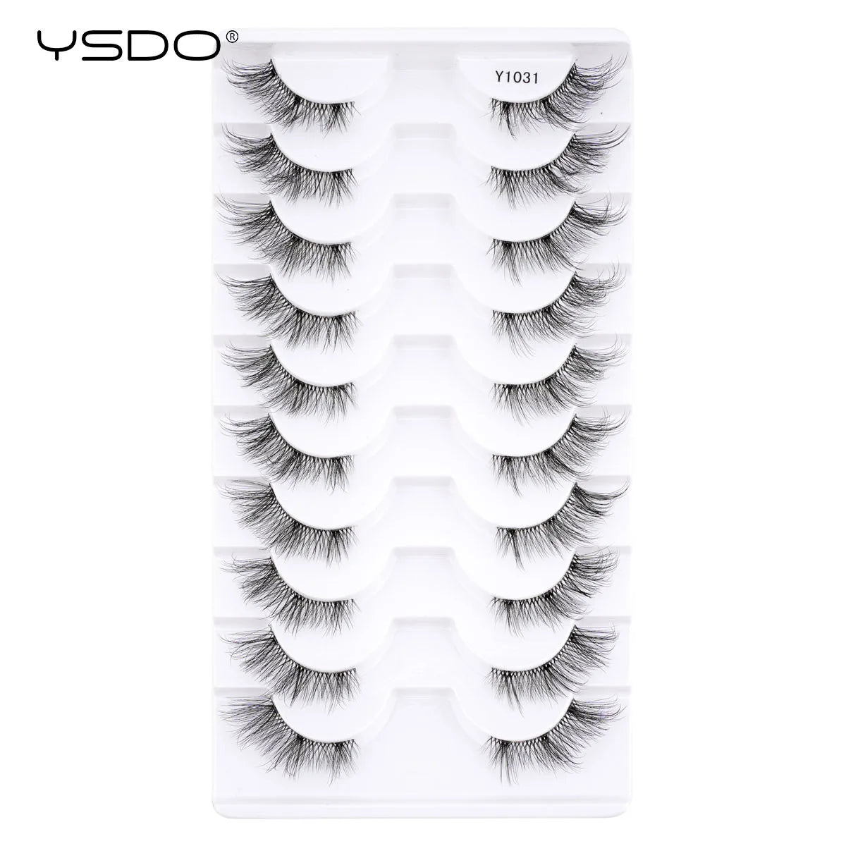 YSDO 5/10 Pairs Half Lashes Cat Eyelashes Soft Natural Clear Band False Lashes Natural Wispy Faux 3d Mink Eyelashes Makeup Tools