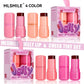 Women Brightening Face Blush Stick 2PCS Jelly Set Purple Lip Cheek Makeup Cosmetics Beauty Health