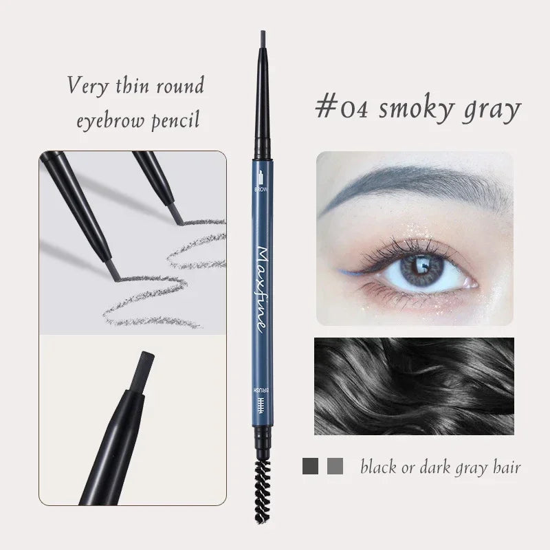 Maxfine Ultra Fine Triangle Eyebrow Pencil Precise Brow Definer Long Lasting Waterproof Morandi Cool Brown Eyebow Makeup 6 Color