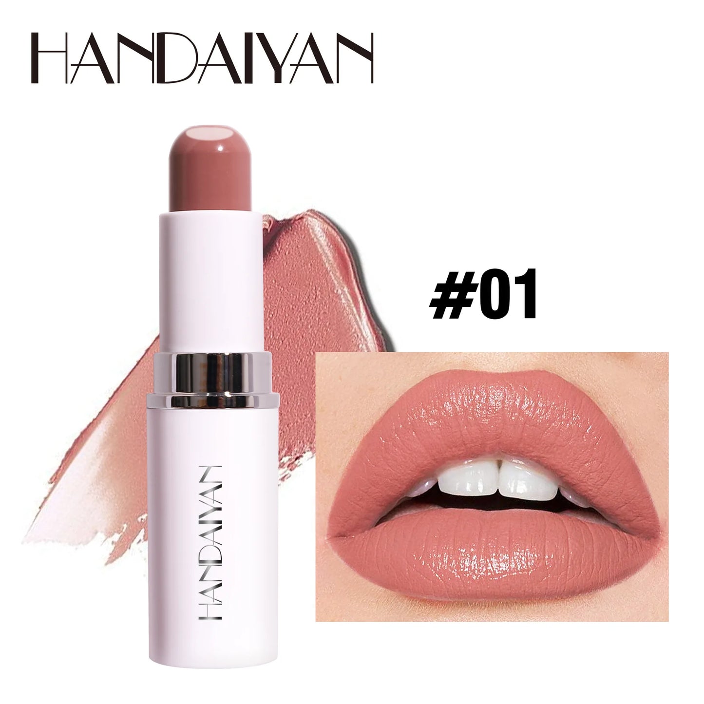 Handaiyan two in one matte lipstick moisturizing sandwich lipstick 8 colors available