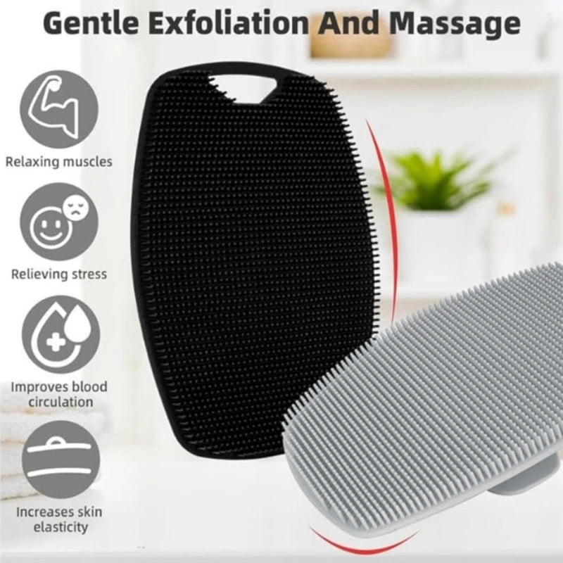 Soft Silicone Exfoliating Brush Cleanser Manual Body Cleansing Scrubber Shower Gentle Massage Bath Brush For Men
