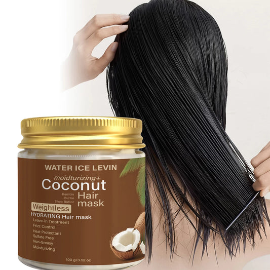 Coconut Hair Mask, Hydrating Leave-in Treatment for Smooth, Supple & Frizz Control Hair Care