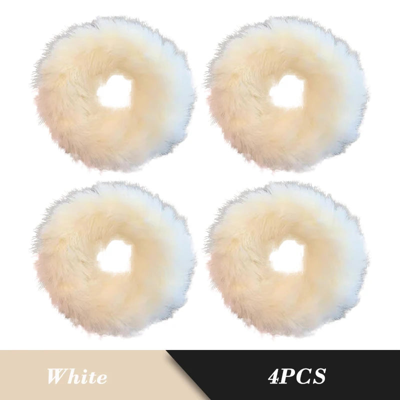 1PC Fluffy Warm Autumn Winter Elastic Hair Band Scrunchies Large Intestine Hair Ring For Women Girls Plush Hair Rope Hairwear