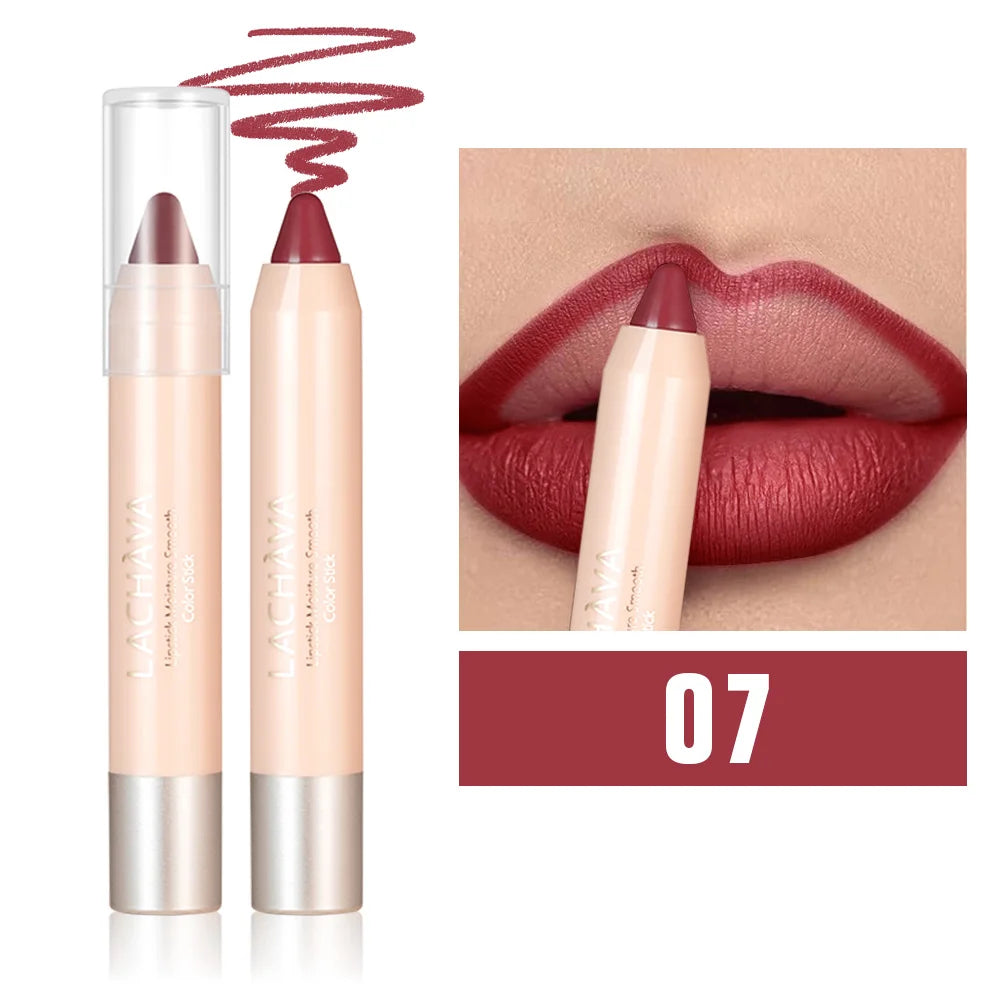 Lipstick & Lip Liner Pencil 2-in-1, Ultra Matte Lip Makeup, Smooth Glide, Buildable Color, Travel Friendly Lip Crayon