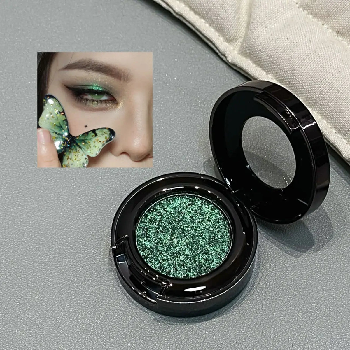 Metallic Glitter Black Blue Eyeshadow Purple Green Metallic Highlighter Eyeshadow Diamond Long Lasting Eye Makeup Women Cosmetic