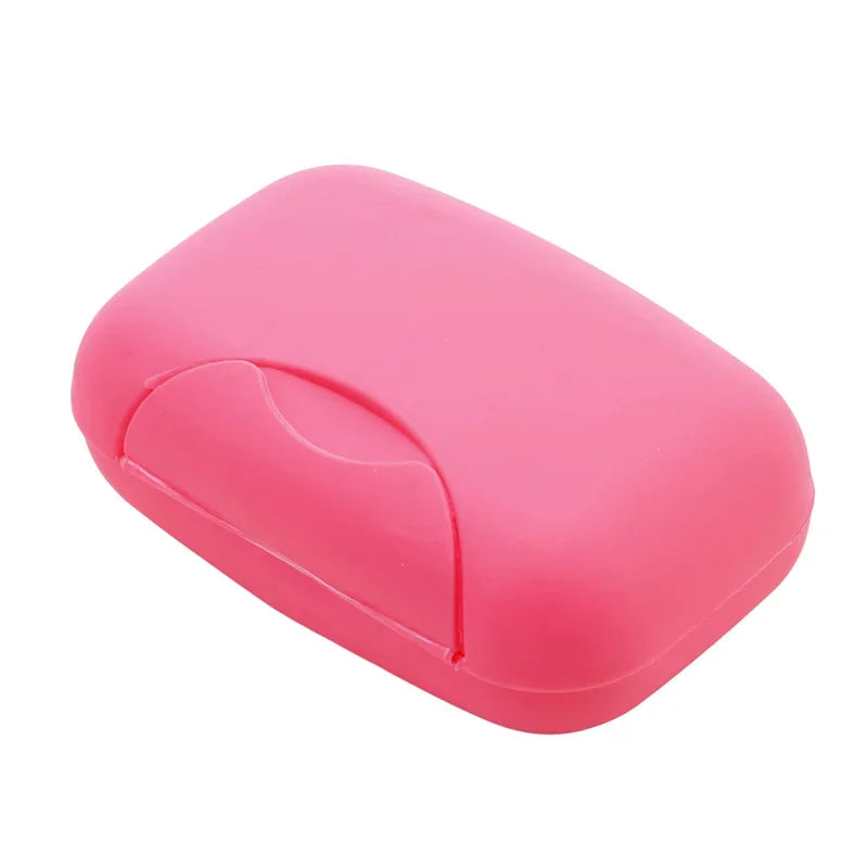 S/L Sizes Portable Travel Soap Box Container Bathroom Acc Home Plastic Soap-Boxes with Cover Candy Color Soaps Soap Holder