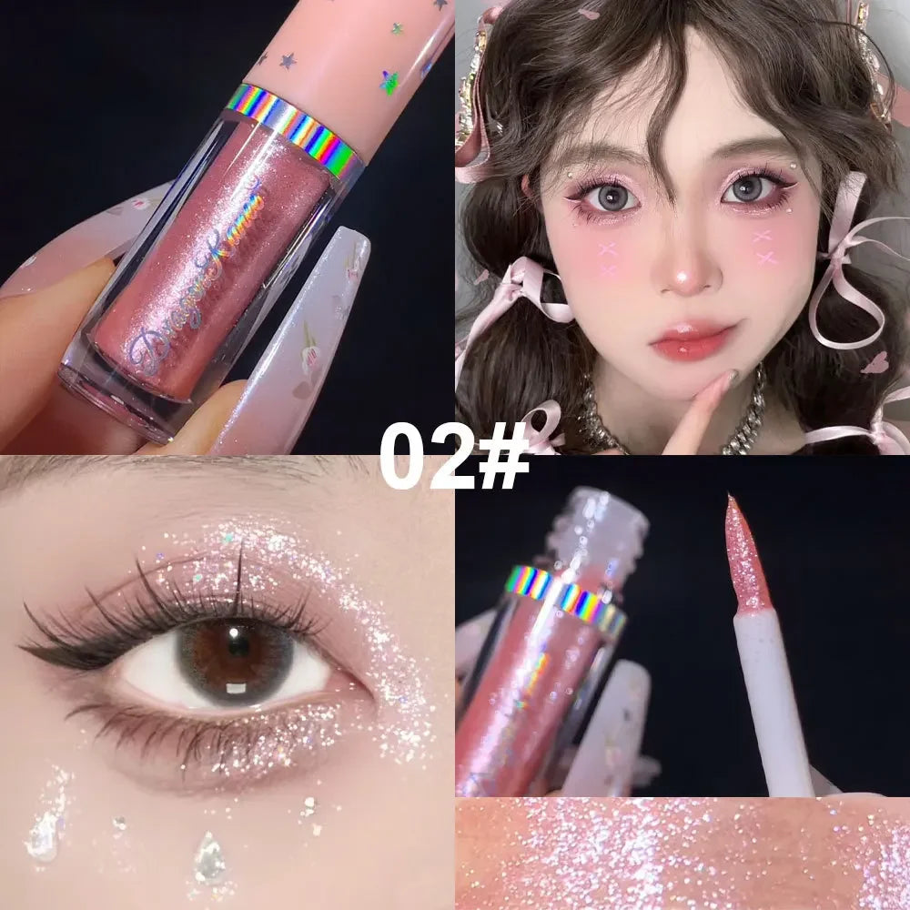 Blue Sequins Liquid Eyeshdaow Glitter Gel Shiny Metallic Eyeliner Pen Diamond Shimmer Waterproof Eye Beauty Party Makeup Tool