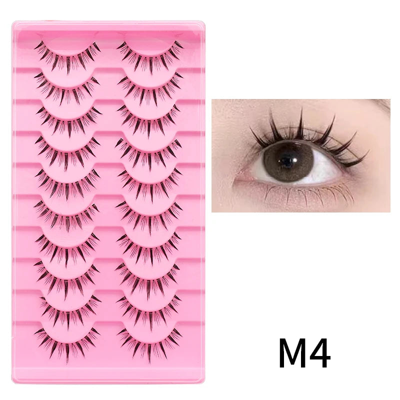 10 pairs Natural Lashes Manga Full Strip Lashes Makeup Bulk Wholesale Dropshipping Eyelash Extension Lashes Anime False Eyelash