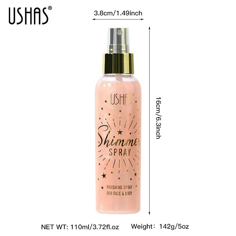 Liquid Highlight Spray Body Face Waterproof Shimmer High Gloss Illuminator Glitter Bronzer Longlasting Brightens Makeup