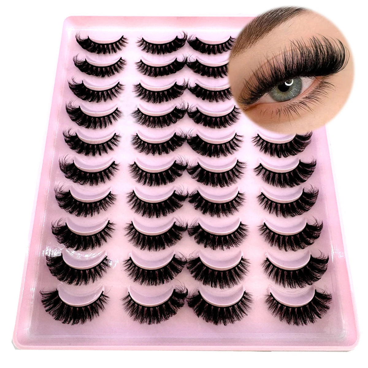 2023 New 20 pairs natural long 3D mink false eyelashes fake lashes makeup kit Mink Lashes extension eye lashes short eyelashes