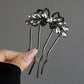 1Pc Pearl Flower U-Shaped  Hair Clips for Women Elegant Style Metal Forks Vintage Pearl Hairpins Hair Styling Tools Gifts