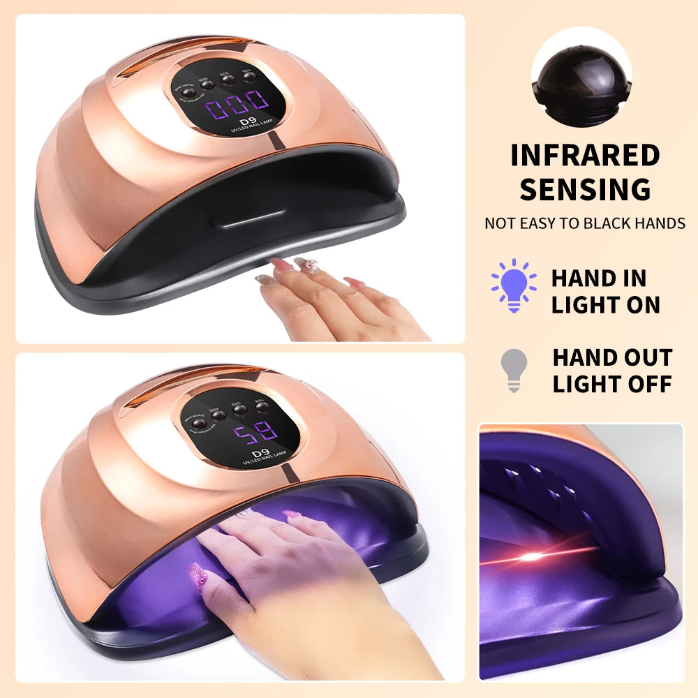 Nail Art Phototherapy Lamp With 57 LEDS Quick Drying Nails Light Have 3 Timer Modes LCD Display for Manicure Salon/Home Dryer