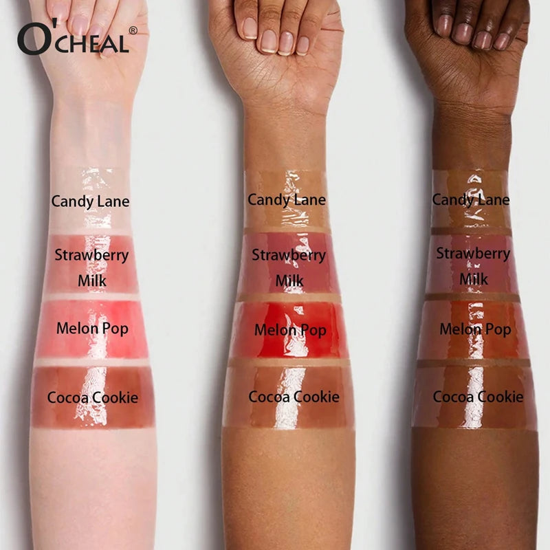O'Cheal Liquid Lip Balm Moisturizing Hydrating Tinted Lip Oil Glass Lip Mirror Gloss Water Gloss Lip Glaze Anti-Cracking Lip Wrinkle Improvement Transparent Lip Gloss Multi-Color Options Fall/Winter Essential Item