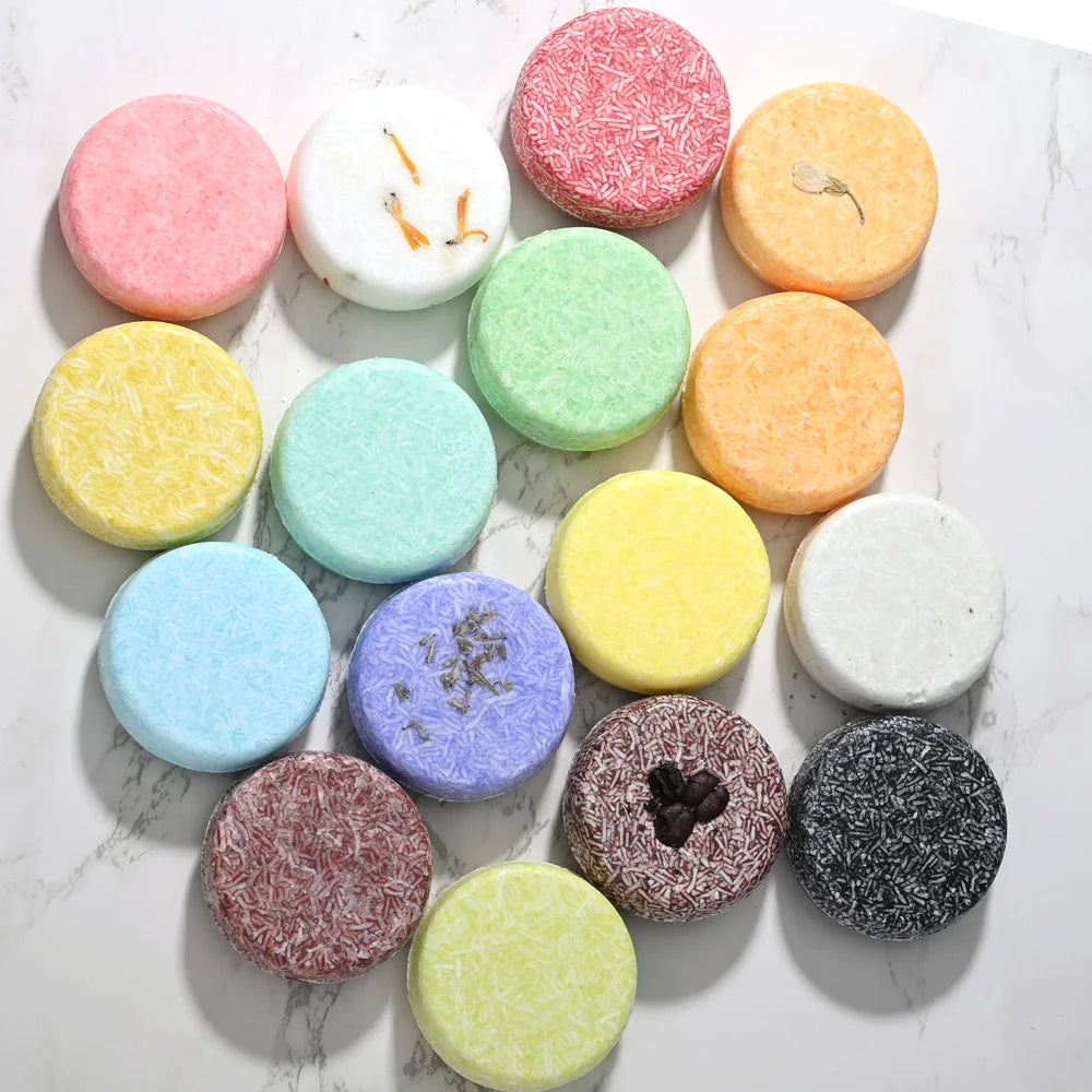 Men's bamboo charcoal solid shampoo deeply cleanses and moisturizes the scalp