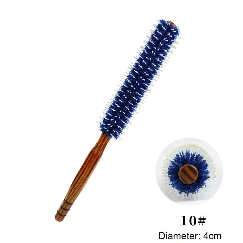 For Hair Curly Comb Barber Salon Anti Static Wood Natural Boar Bristle Hair Round Brush Hairdresser Styling Tool Teasing Brush
