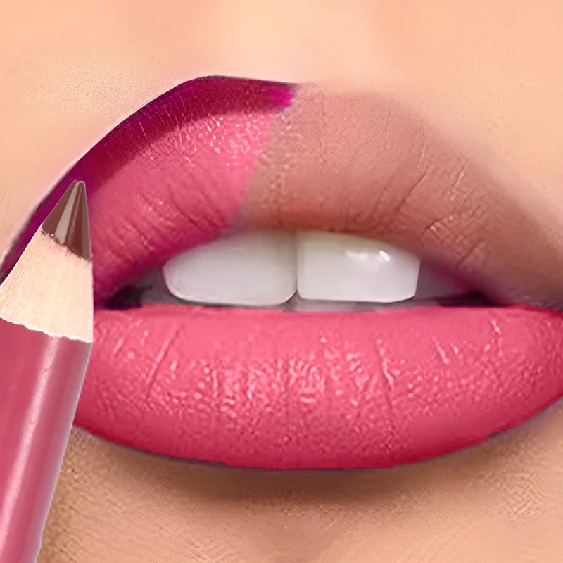 Dark Brown Waterproof Lip Liner Matte Long Lasting Makeup Pens 28 Colors Non-stick Cup Lipstick Pencil Women Party Lip Cosmetic