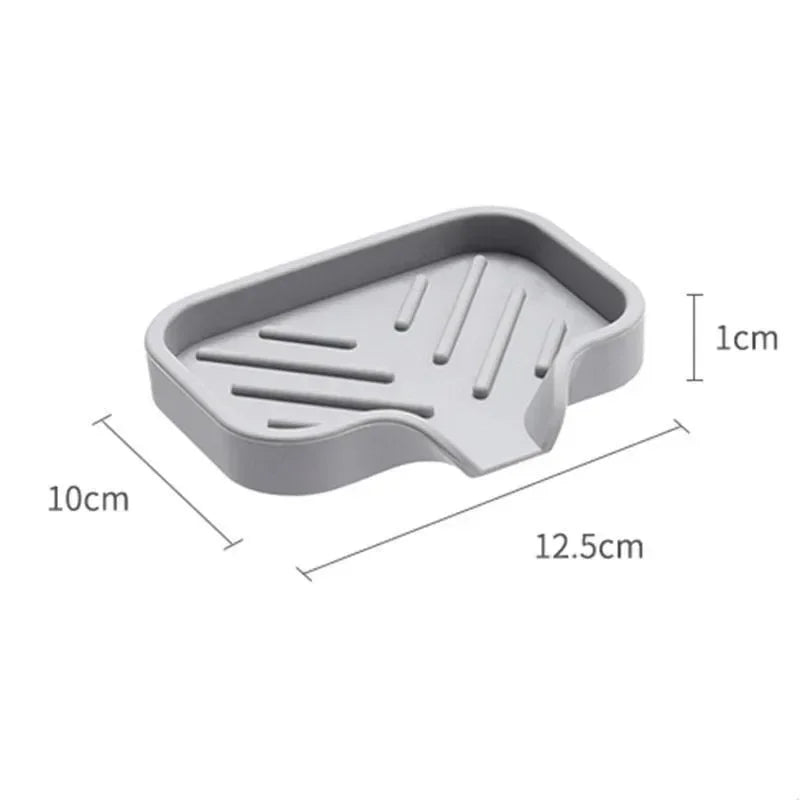 Self Draining Soap Bar Holder Silicone Kitchen Sink Soap Dish Sponge Tray Counter Caddy Organizer for Dish Soap Dispenser
