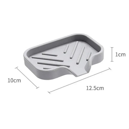 Self Draining Soap Bar Holder Silicone Kitchen Sink Soap Dish Sponge Tray Counter Caddy Organizer for Dish Soap Dispenser