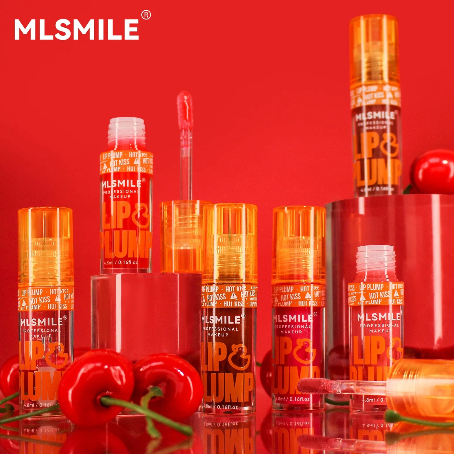 MLSMILE Duck Lip Plump Lip Oil Moisturizing Lip Gloss Mirror Water nature long-lasting Gloss Gloss Pearl Lip Glaze Set