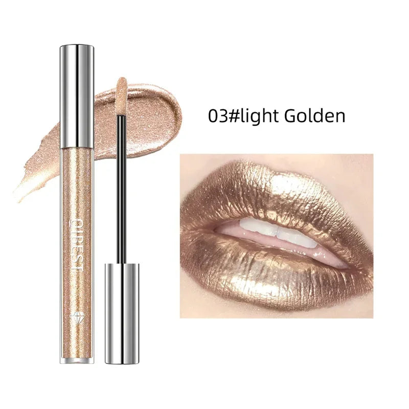 15 Colors Glitter Liquid Lipglaze Tint Laser Holographic Lipsticks Cosmetics Shiny Pigment Waterproof Makeup Women Lipglosses