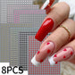 8Pcs 3D French Love Heart Nail Stickers Hollow Sweetheart Nail Decals DIY Valentine's Day Adhesive Sliders Manicure Decorations
