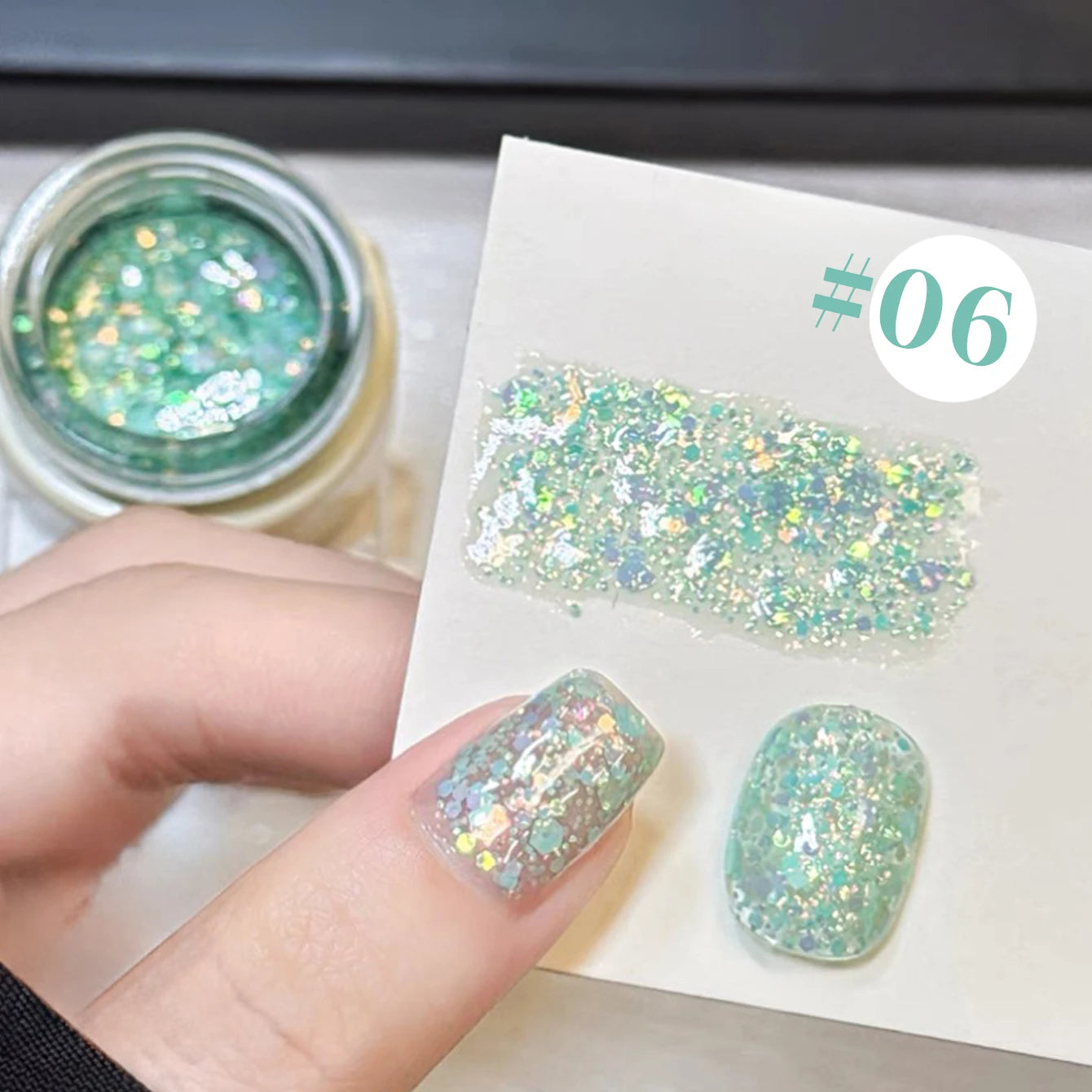 MIANEL 1-12PCS Star-chasing Moon-chasing Gel Nail Polish 2026 Popular Whitening Strobe Sequin Flashing Nail Polish White Nails