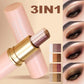 3-in-1 Eyeshadow Stick Lazy Tricolor Gradient Shimmer Eye Shadow Highgloss Quick Application Smudge Proof Waterproof Cosmetics