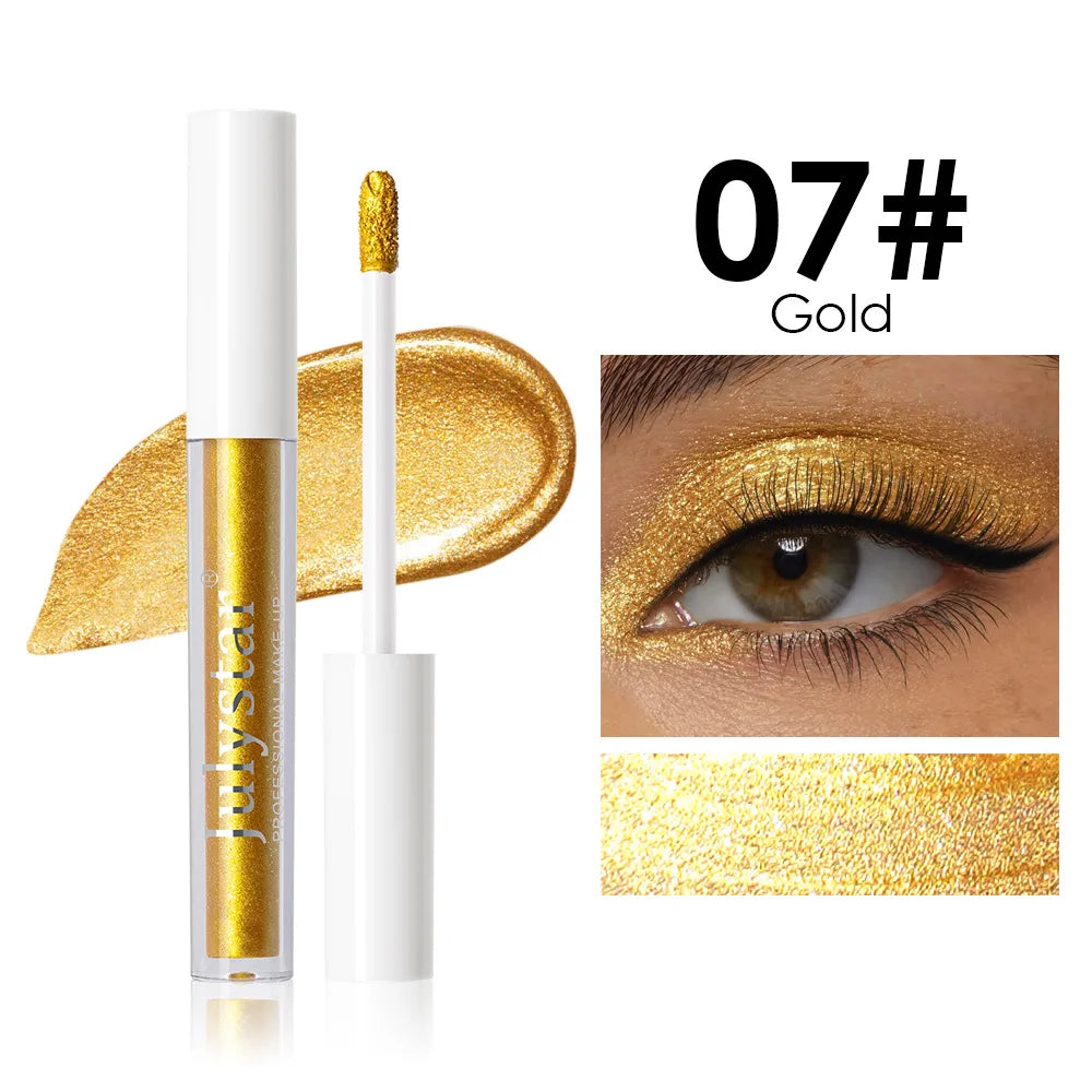 Metallic Purple Liquid Eyeshadow Pen Shimmer Pink Green Blue Gold Diamond Shiny Eye Shadow Stick Giltter Highlighter Pen Makeup