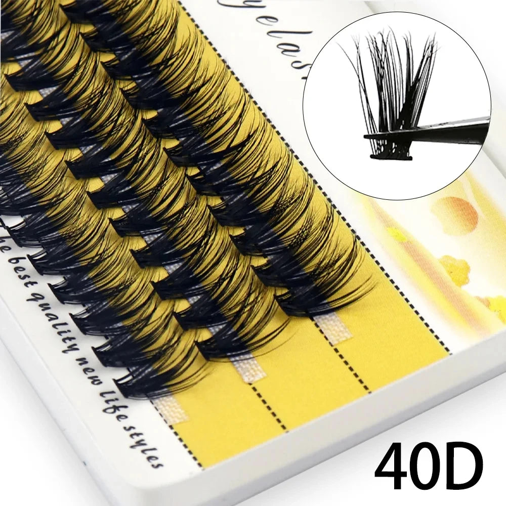 40D/30D/20D Mink Eyelashes 1 Box/60 Bundles Natural Eyelash Extension 3D Russia Individual Eyelash Cluster Makeup Tools Lashes
