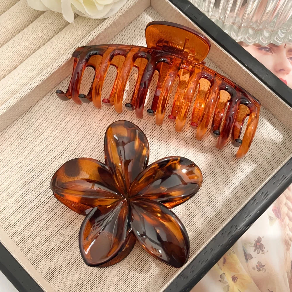 19 Styles Hair Claw Clips for Women Flower Cross Dots Heart Geometric Chic Barrettes Grip Hair Accessories Headwear Wholesale