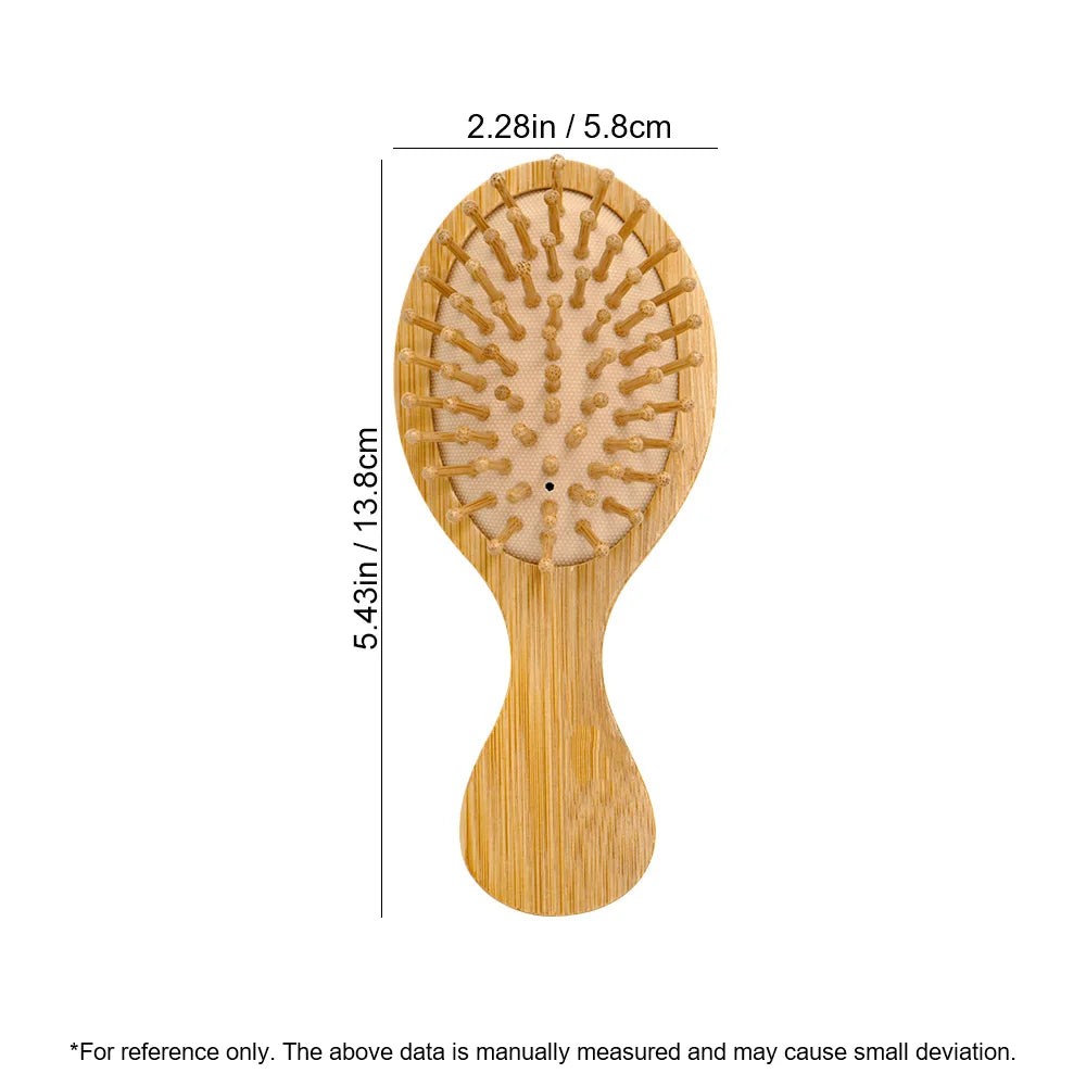 Natural Bamboo Hair Brush with Air Cushion - Scalp Massage, Anti-static Detangling Comb for Daily Hair Care & Styling